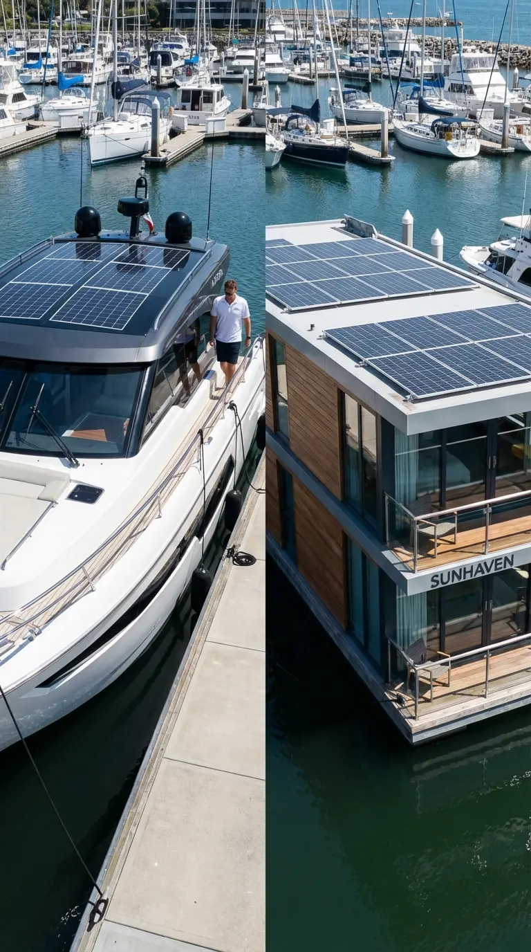 Solaranlage auf verschiedenen Bootstypen – Motoryacht und Hausboot im Vergleich