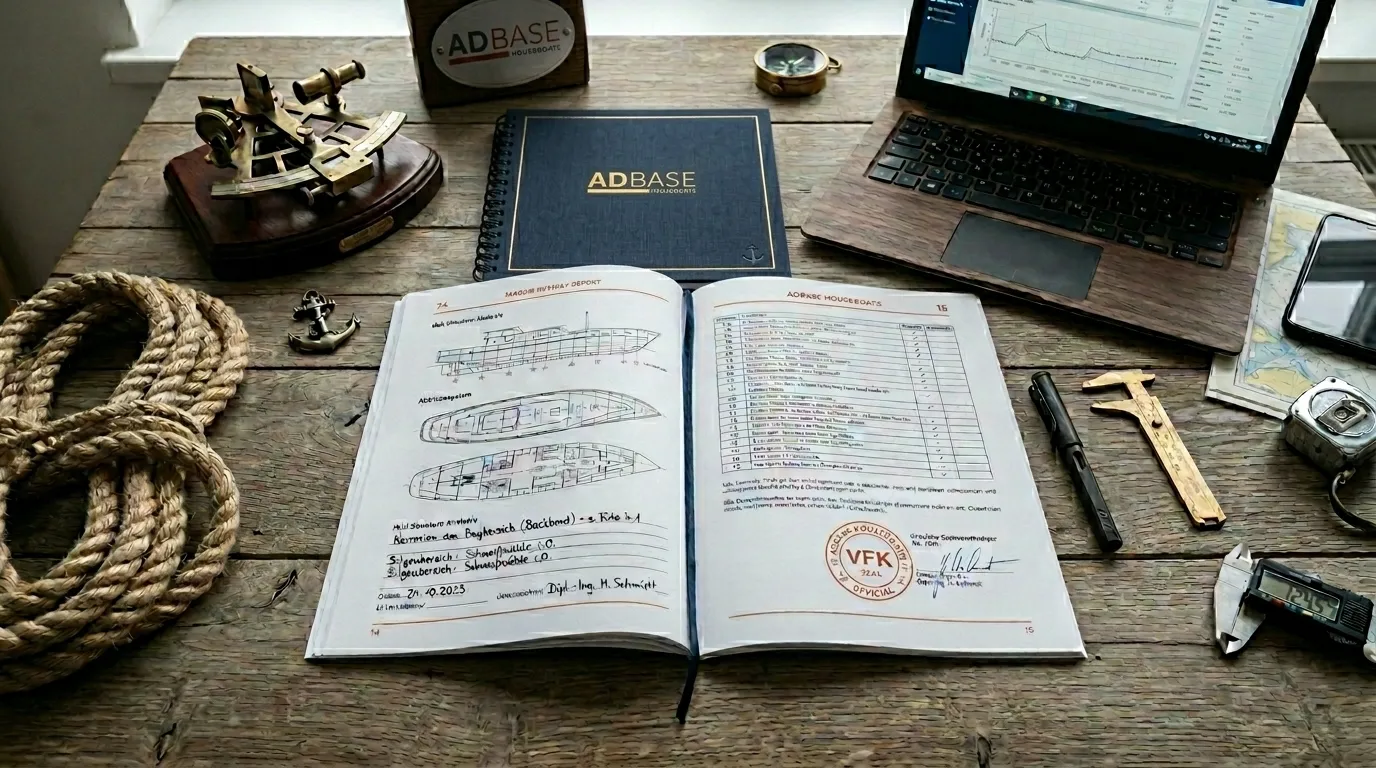 Professionelles VFK-Gutachten mit Zertifizierungsnachweis auf einem Schreibtisch